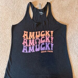Disney Hocus Pocus Black Tank Top with Orange and Purple Text